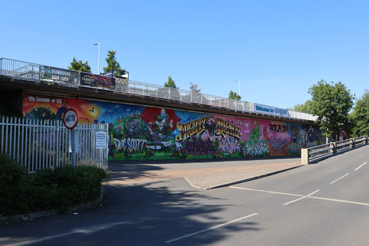 Graffiti photographed in IKEA Bristol, Eastgate Road, Eastville, Bristol, BS5 6XX