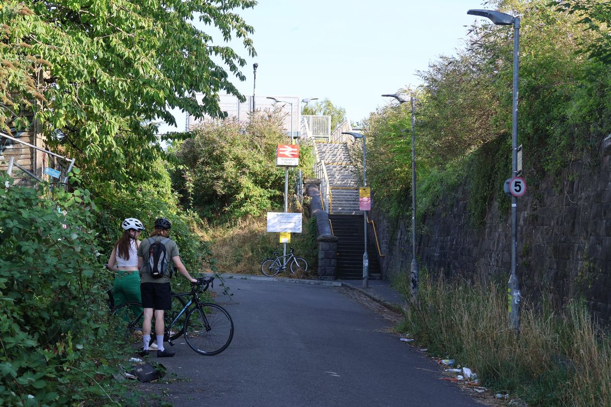 Cyclists by the Railway, Bristol