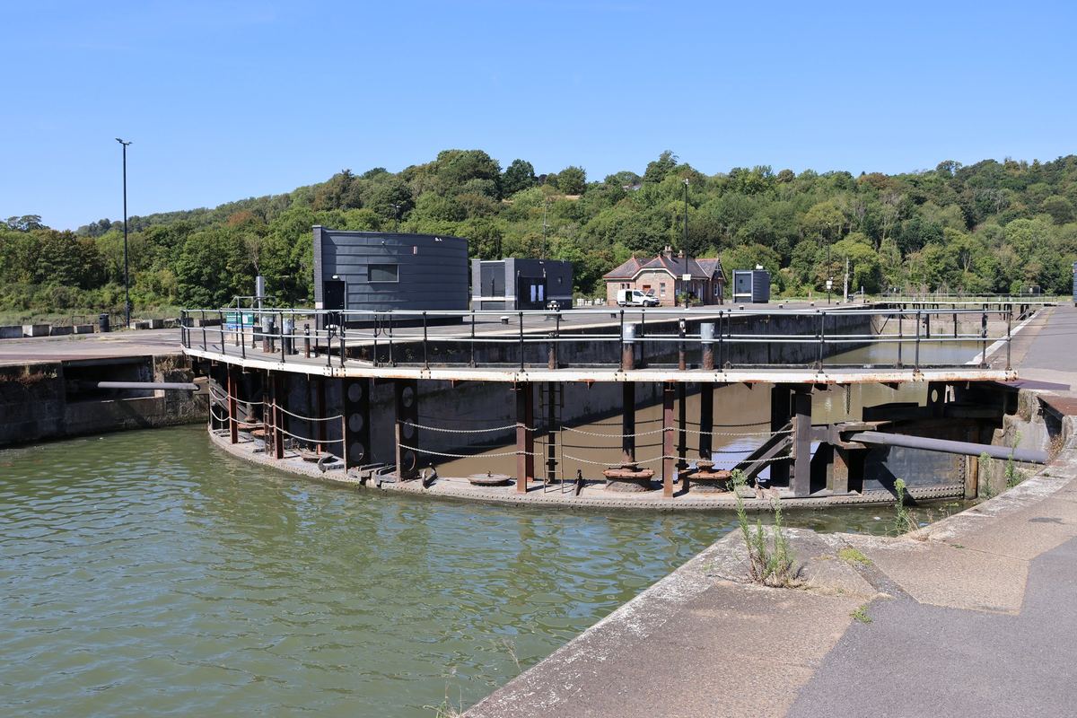 Inside the Harbour Lock photographed in Cumberland Basin, Bristol
